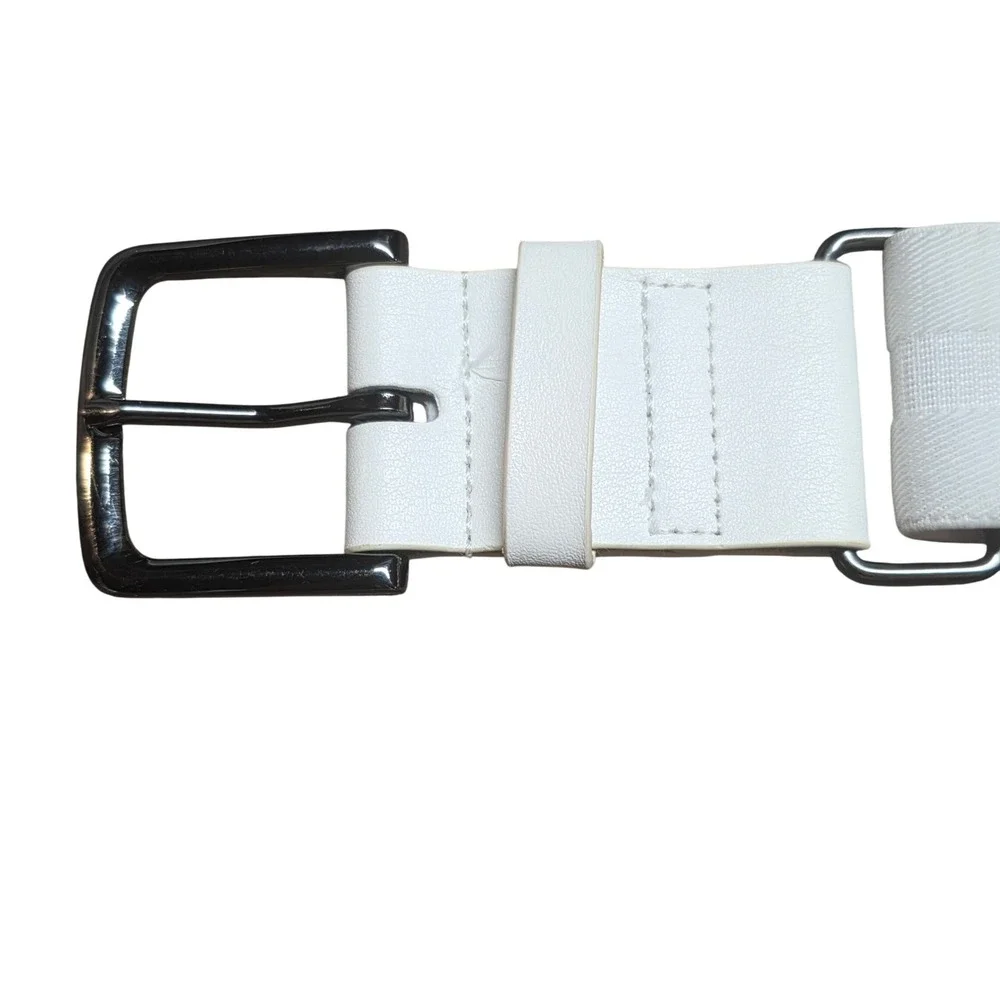 Nike Youth White Stretch Web Golf Belt Adjustable Swoosh Log Sport‎ White